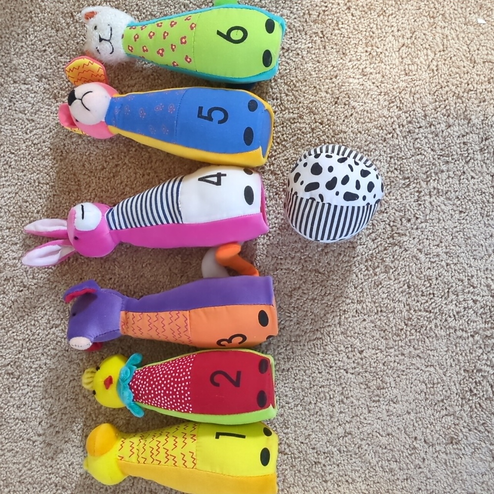 Adorable Plush Bowling Rattle Set - Picture 2 of 2